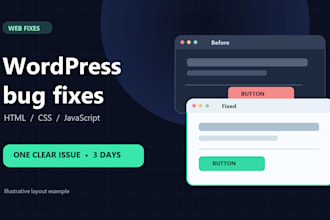 fix wordpress HTML CSS and javascript bugs