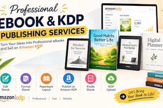 edit ebook, format ebook, publish on amazon kdp, kindle ebook and kdp upload