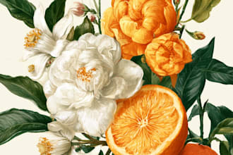 draw botanical illustration of flower