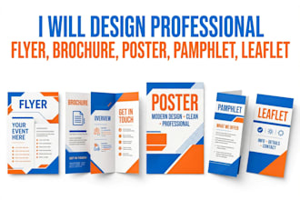 design professional pamphlet, leaflet, flyer and brochure