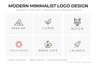 design 3 modern minimalist logo for facebook business page