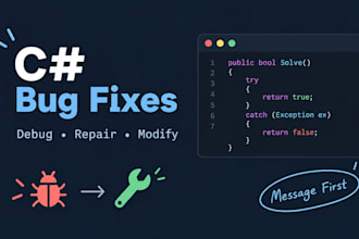 debug fix or modify your c sharp code