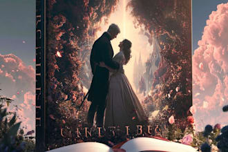 do design creative romantic book or ebook cover