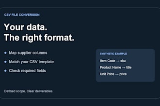 convert your supplier excel or CSV into an import ready CSV