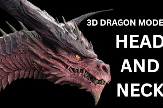 create a detailed dragon model for game and animation