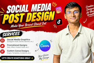 design professional social media graphics or posters