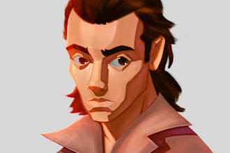 paint a stylized digital portrait of you or your character