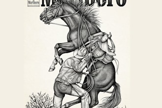 create a rugged vintage horse logo for your western brand