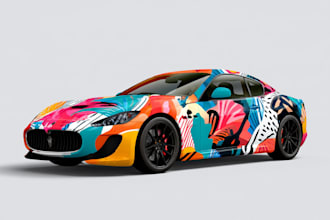 draw car wrap vehicle wrap truck wrap racing car wrap