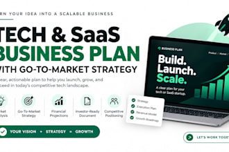 write an investor ready business plan for you tech saas startup