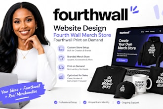 fourthwall website design fourth wall pod merch store fourthwall print on demand