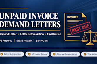 prepare a formal solicitor demand letter for an unpaid invoice