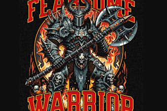 create a vintage warrior logo with custom illustration