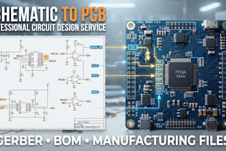 convert schematic to pcb layout, gerber, bom and manufacturing file