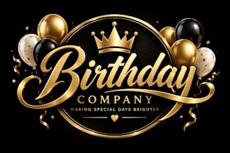design a professional , party, celebration, or event birthday logo