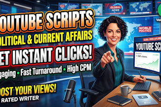write engaging political and current affairs youtube scripts
