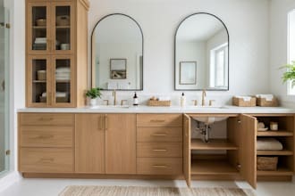 design custom bathroom vanity cabinets layouts with detailed shop drawings