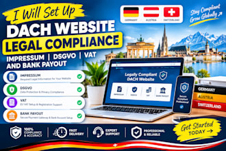 set up dach website legal compliance impressum dsgvo vat and bank payout