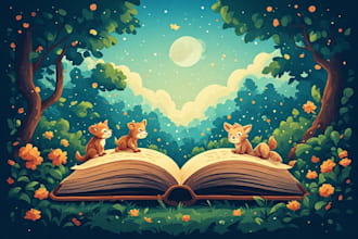 design childrens story book illustration children story
