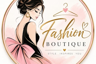 design a fashion boutique clothing brand women fashion logo