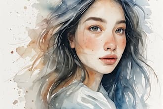 minimalist watercolor portraits from your photos