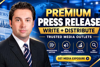 write and distribute a premium press release to trusted media outlets now