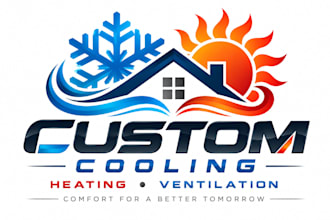 design a custom cooling logo for heating ventilation