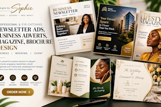 newsletter ads business adverts magazine  brochure design buiness weeding event