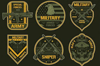 design stunning military patch, logo and badge