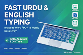 do urdu and english typist , data entry  , image to word