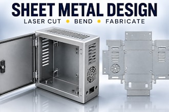 design sheet metal enclosure, dxf flat pattern for laser cutting and fabrication
