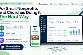 gohighlevel, civicrm, nationbuilder, donorbox and ccb nonprofit CRM setup