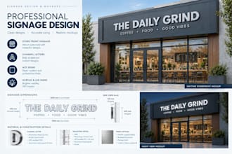 design professional signage and storefront mockups