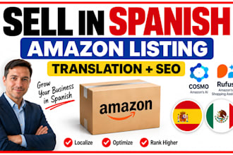 translate amazon listings from english to spanish with SEO