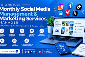 be your monthly social media management and marketing services manager
