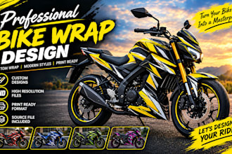 design a professional custom motorcycle bike wrap design