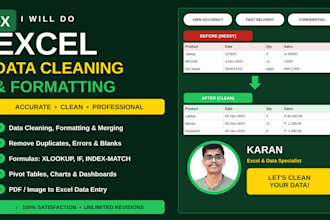 clean , format , arrange, merge excel data