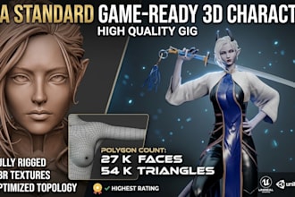 create a aaa standard game ready 3d character for you
