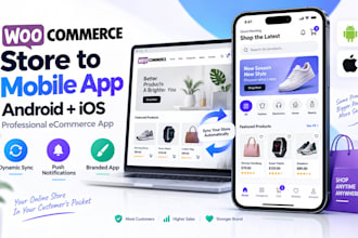 convert your woocommerce store into android and ios app with push notification