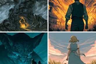 design a custom illustrated book cover with