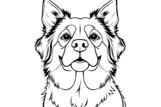 draw custom pet portrait in line art vector illustration