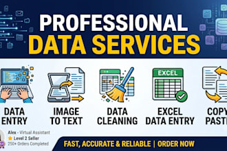 do image to text conversion, typing, data cleaning, and data entry
