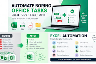 automate repetitive excel CSV PDF and file tasks