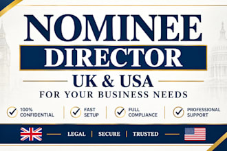 provide nominee director service for your UK USA company registration