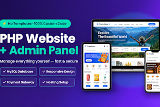 build a custom PHP website with admin panel and mysql database