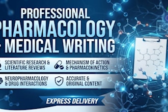 be your professional medical writer for pharmacology