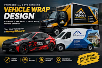 design professional car wrap, van wrap, truck wrap and vehicle graphics