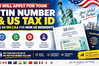 apply for your itin number, US tax id as an irs caa for non residents