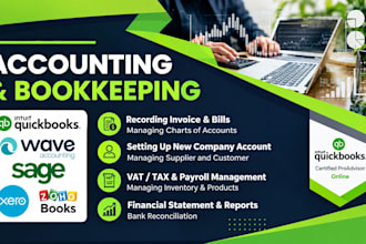 do quickbooks bookkeeping, bank reconciliation, cleanup and financial rep