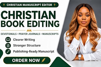 edit christian books, devotionals, prayer journals, and manuscripts